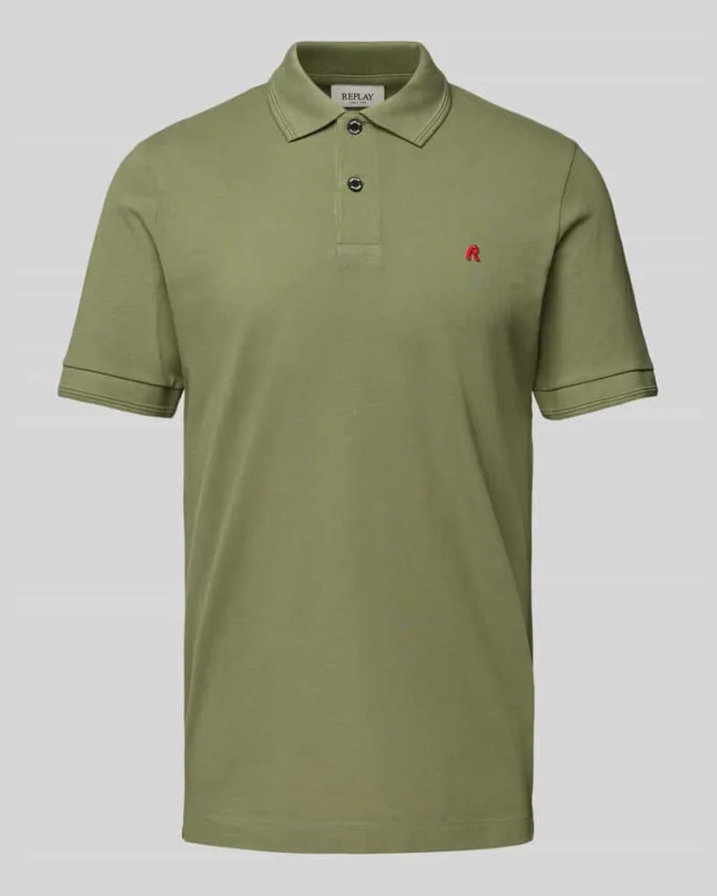 Replay Regular Fit Poloshirt mit Logo-Stitching 