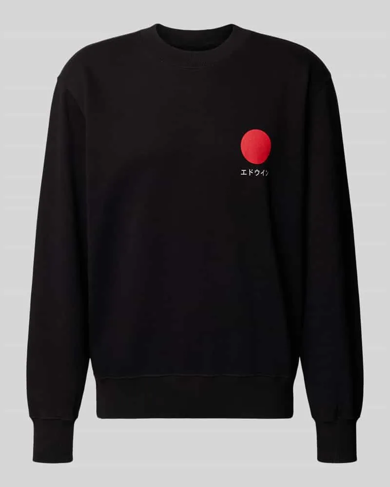 Edwin Jeans Sweatshirt mit Motiv-Print Modell 'JAPANESE SUN Black