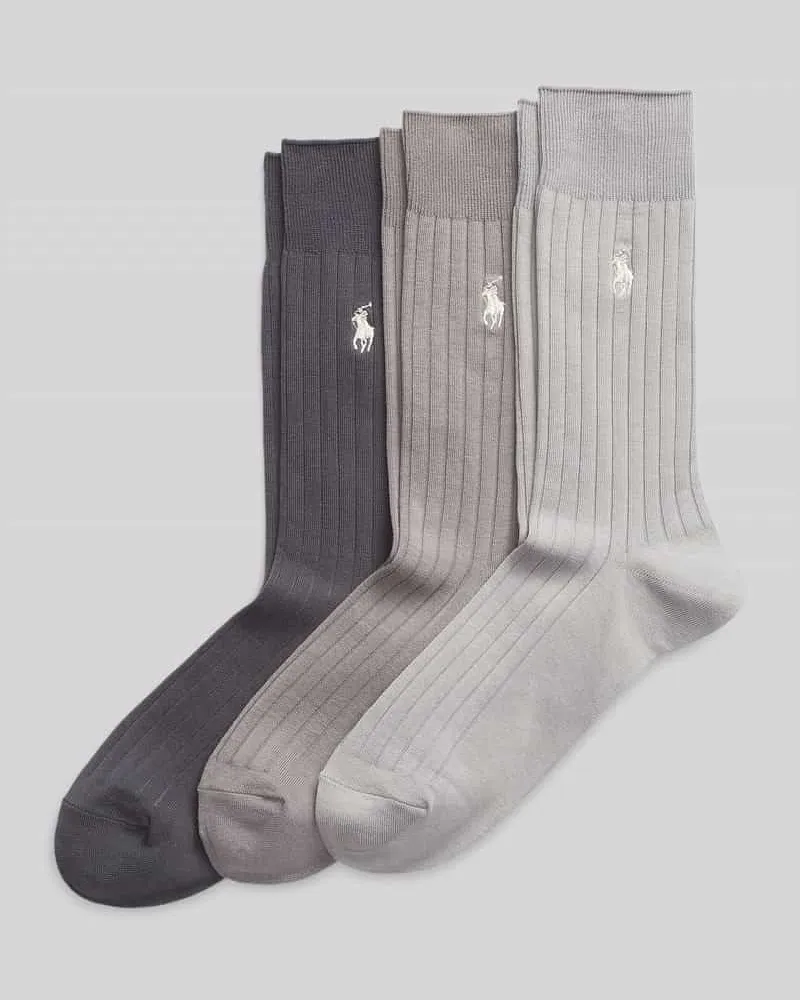 Ralph Lauren Socken im 3-er-Pack mit Logo-Stitching Mittelgrau