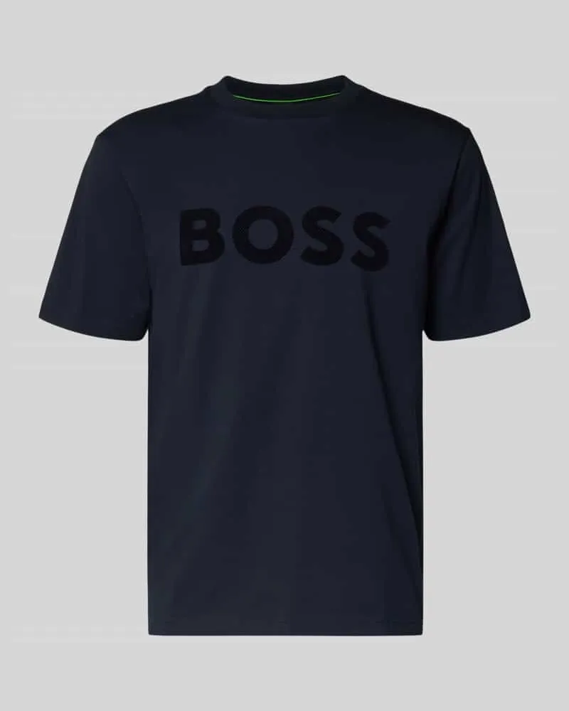 HUGO BOSS Regular Fit T-Shirt aus Baumwoll-Mix Modell 'ICONIC Dunkelblau