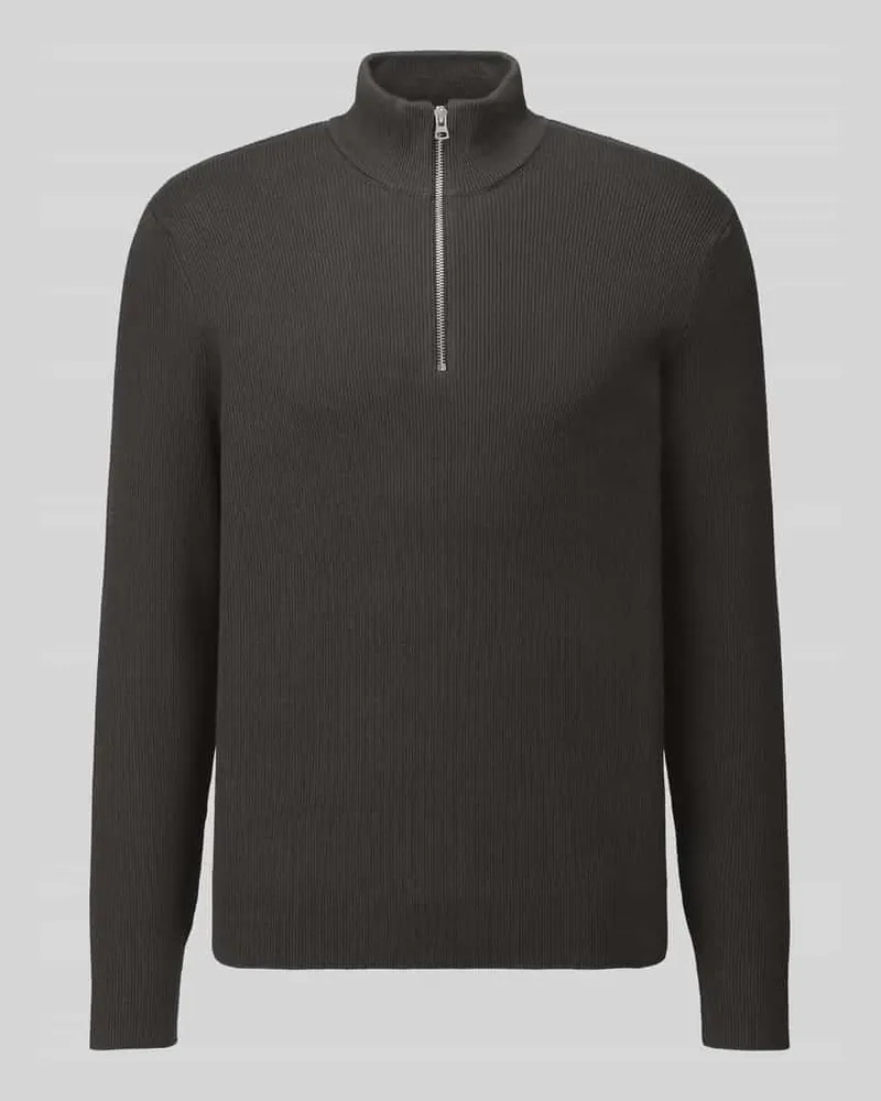 Only & Sons Regular Fit Troyer aus Baumwoll-Mix Modell 'PHIL Schlamm