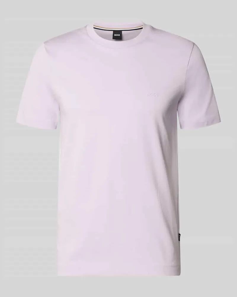HUGO BOSS Regular Fit T-Shirt mit Logo Detail Modell 'THOMPSON_01 Flieder