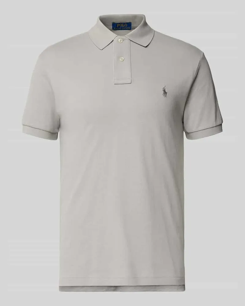 Ralph Lauren Poloshirt mit Label-Stitching Hellgrau