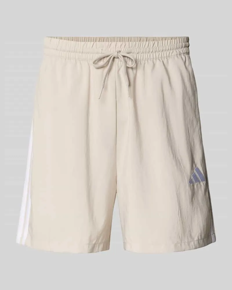 adidas Regular Fit Sport-Shorts mit Kontraststreifen Sand