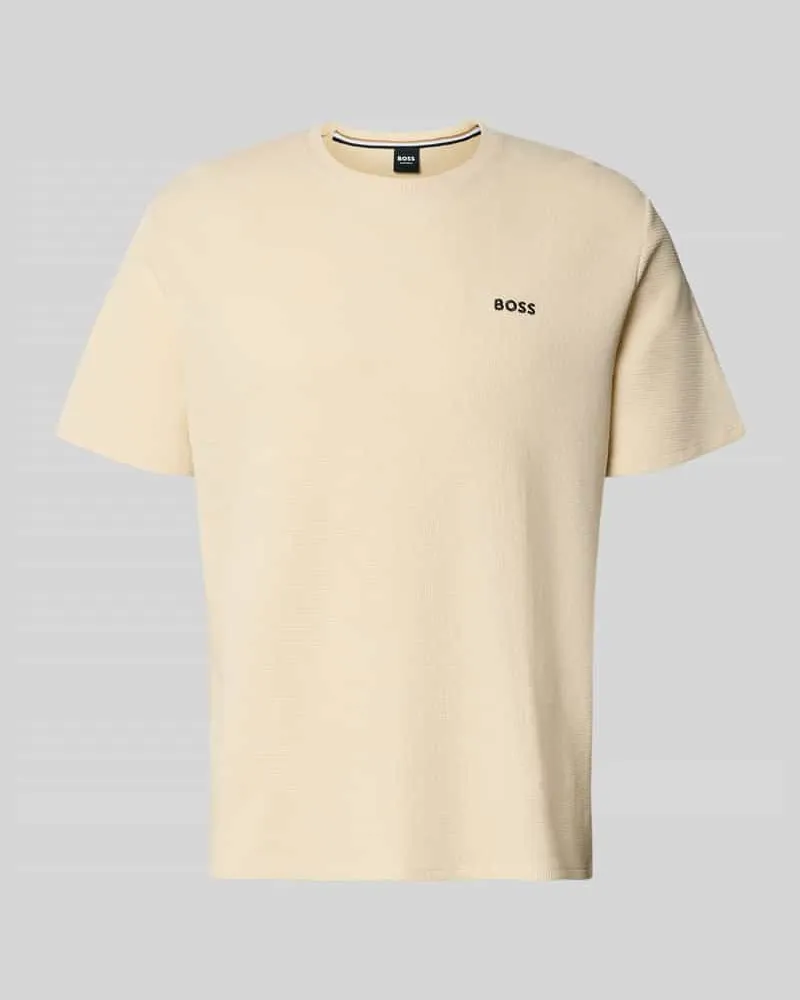 HUGO BOSS Regular Fit T-Shirt aus Baumwoll-Mix Offwhite