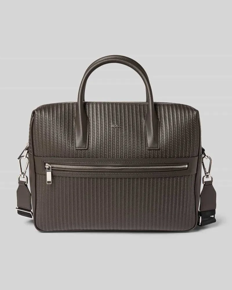 HUGO BOSS Laptoptasche aus echtem Rindsleder Modell 'DAXTER Dunkelbraun