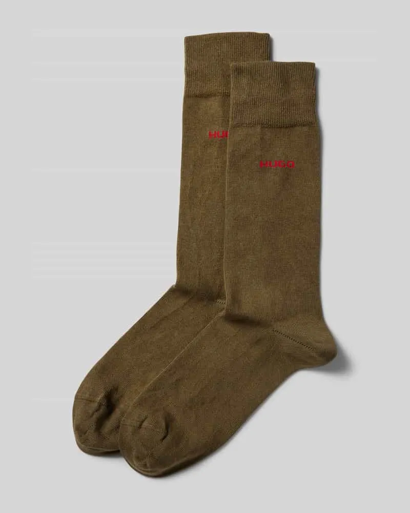 HUGO BOSS Socken mit Label-Detail im 2er-Pack Oliv