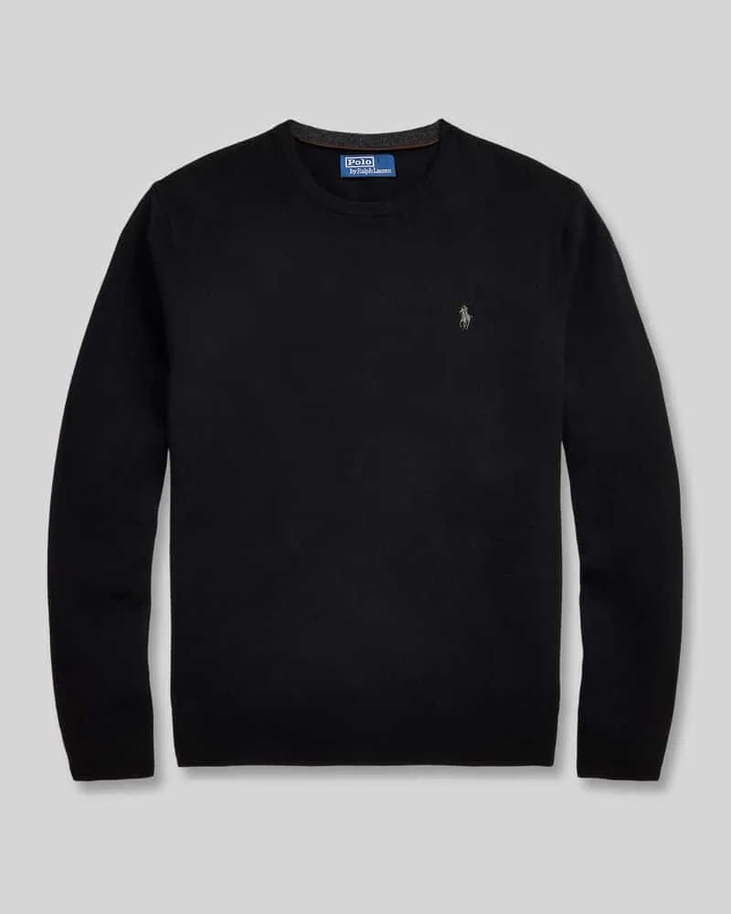 Ralph Lauren Regular Fit Pullover aus reiner Wolle Black