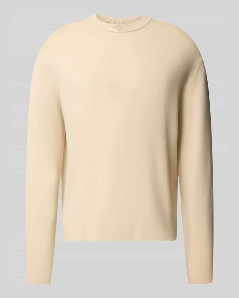 Selected Pullover mit Strukturstrick Offwhite