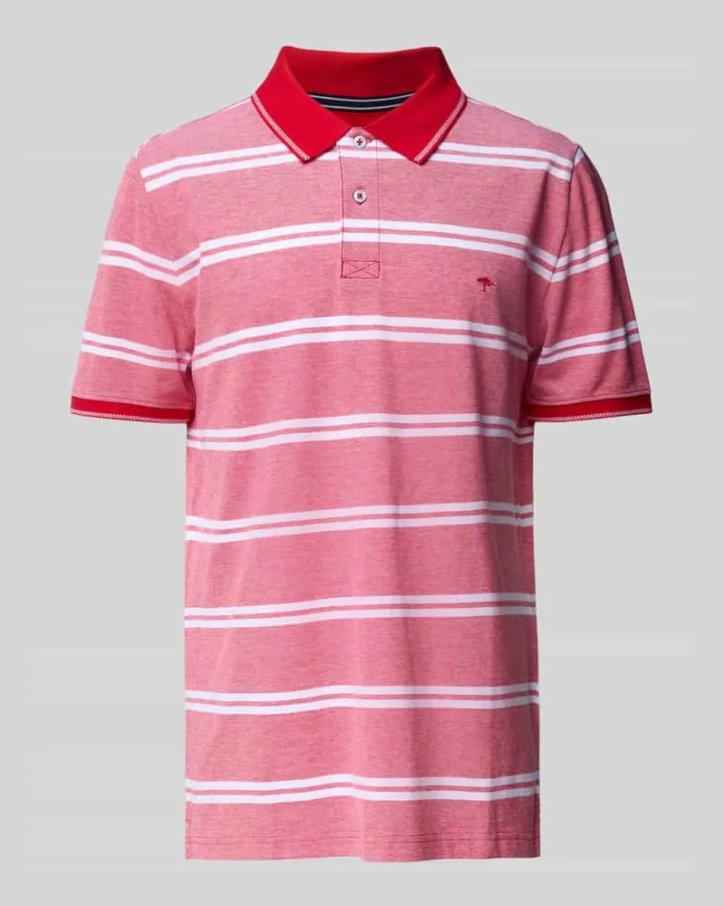 Fynch-Hatton Regular Fit Poloshirt mit Label-Stitching Rot
