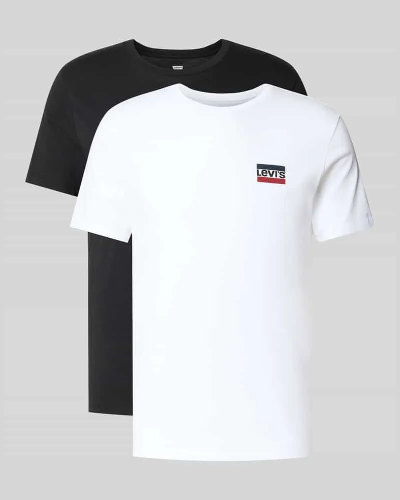Levi's Slim Fit T-Shirt-Set aus reiner Baumwolle im 2er-Pack Black