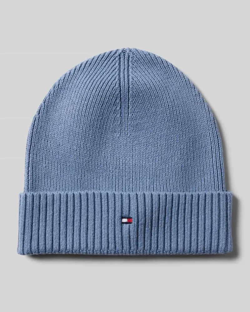 Tommy Hilfiger Mütze aus Baumwoll-Kaschmir-Mix Rauchblau