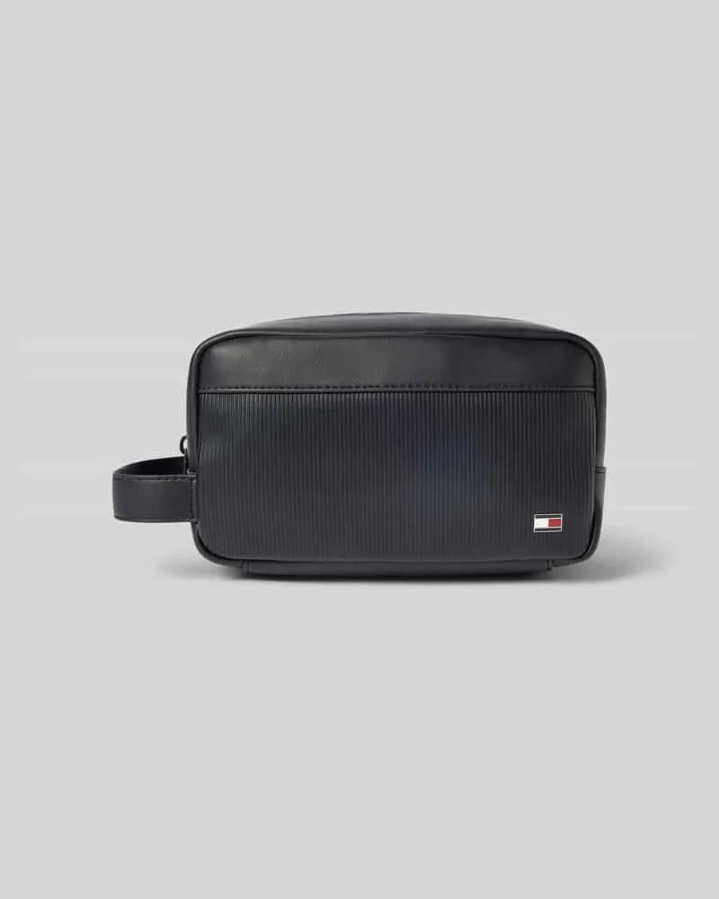 Tommy Hilfiger Kulturbeutel in Lederoptik Black