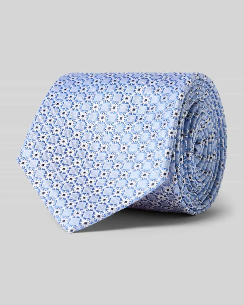 Monti Krawatte aus Seide im Allover-Look (7 cm Bleu