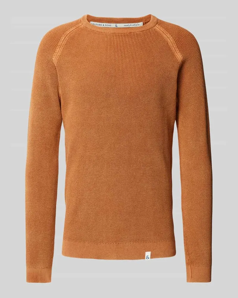 colours & sons Strickpullover mit Label-Details Orange