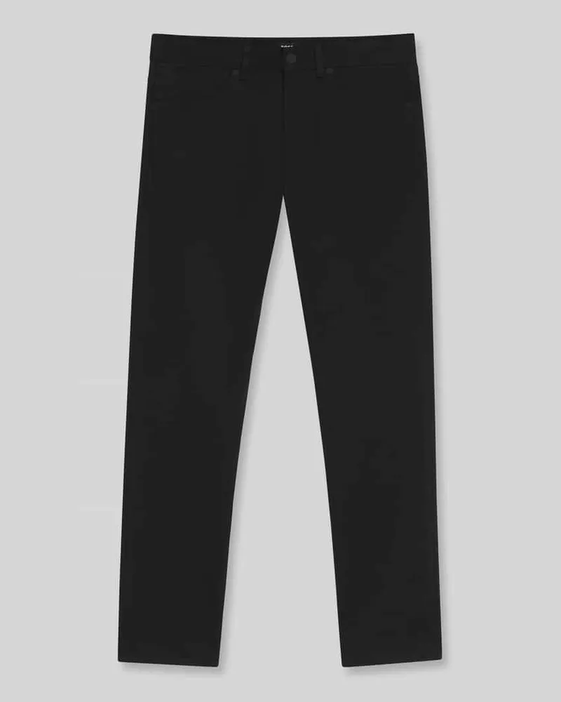 HUGO BOSS Slim Fit Hose aus Viskose-Mix im 5-Pocket-Design Modell 'P-DELAWARE5 Black