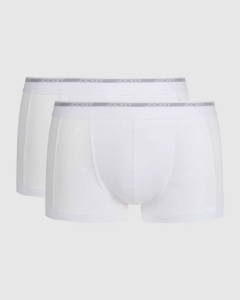 Jockey Trunks aus Baumwolle im 2er-Pack Weiss