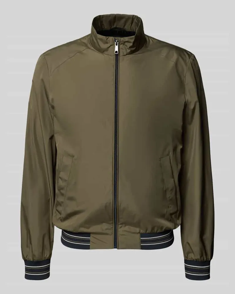 Geox Blouson mit Stehkragen und Reißverschluss Oliv
