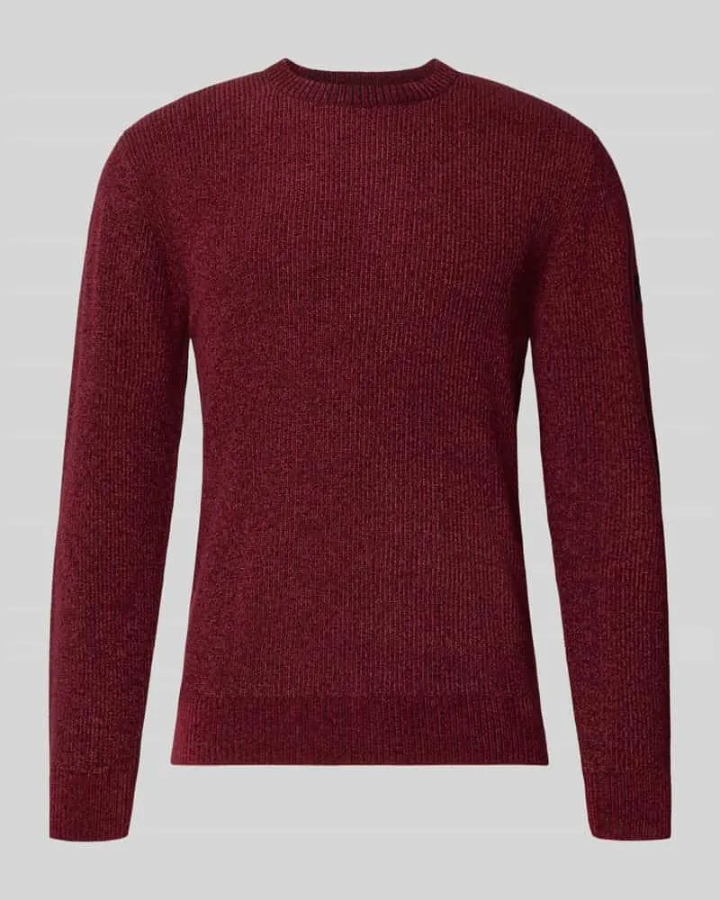 Tom Tailor Regular Fit Strickpullover aus Baumwoll-Mix Bordeaux