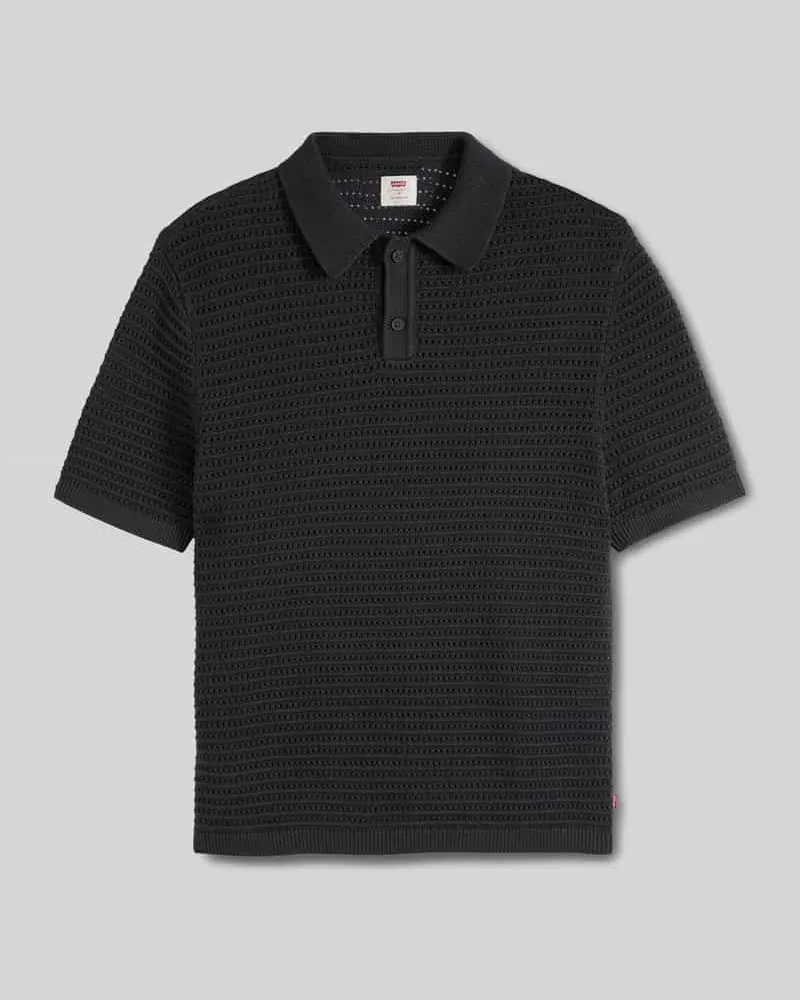 Levi's Regular Fit Poloshirt aus reiner Baumwolle Black