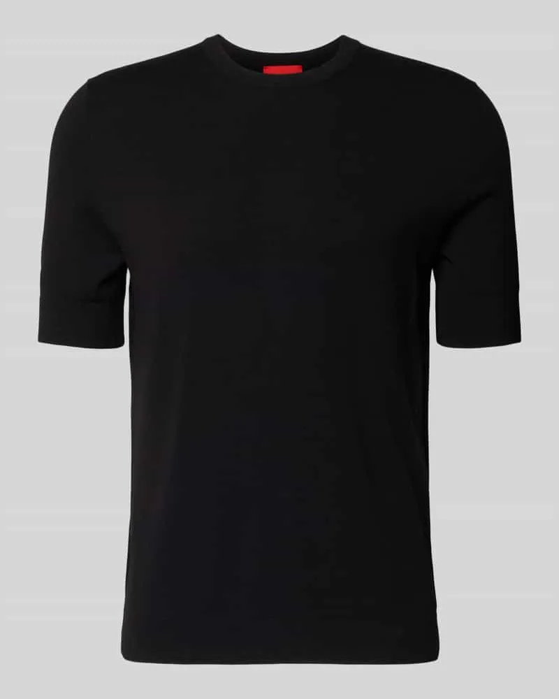 HUGO BOSS Slim Fit T-Shirt aus Strick Black