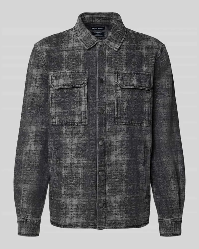 Antony Morato Regular Fit Hemdjacke aus reiner Baumwolle Anthrazit