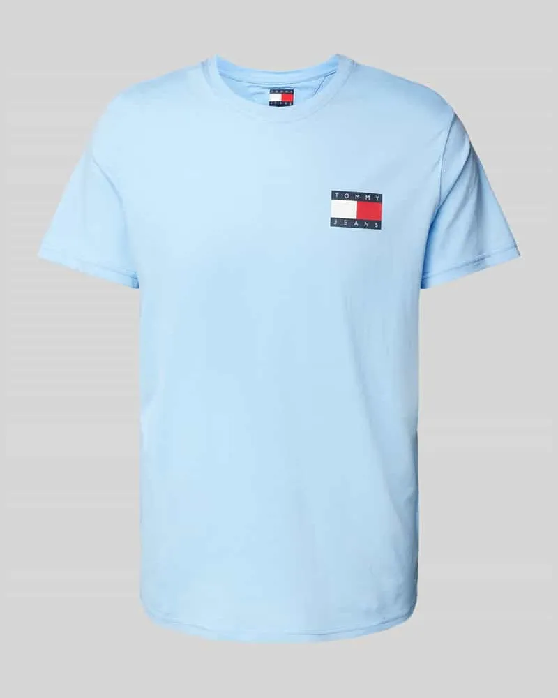 Tommy Hilfiger Slim Fit T-Shirt mit Label-Print Modell 'ESSENTIAL Hellblau