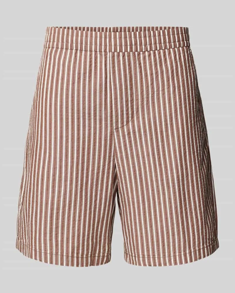 Selected Homme Regular Fit Shorts aus reiner Baumwolle Modell 'STUART Hellbraun
