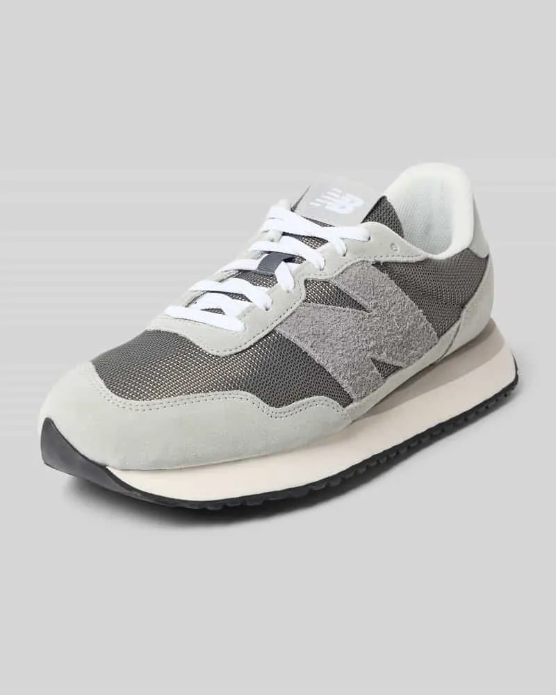 New Balance Sneaker aus Leder-Mix mit Logo-Detail Mittelgrau
