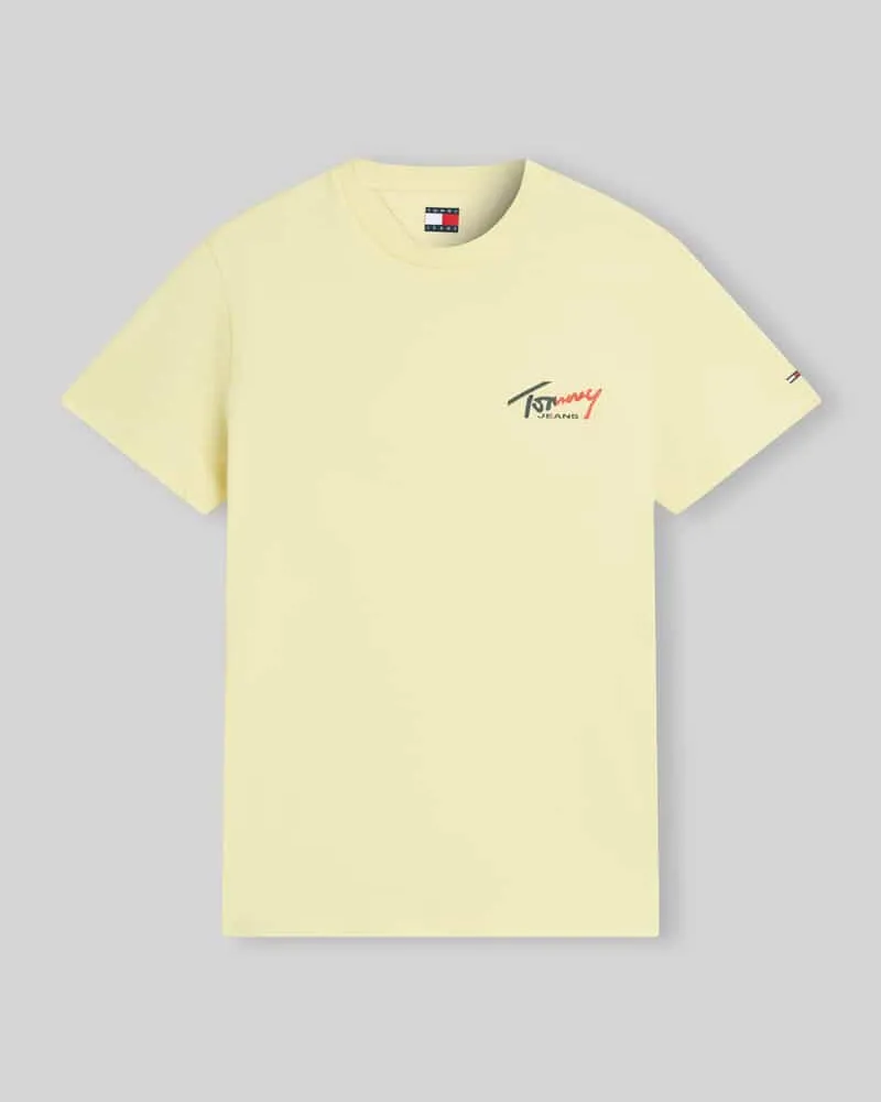 Tommy Hilfiger Relaxed Fit T-Shirt aus reiner Baumwolle Gelb