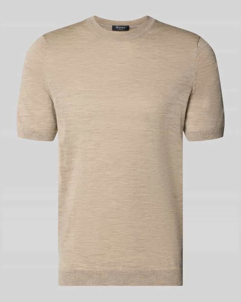 Maerz Strickshirt mit Rundhalsausschnitt Beige