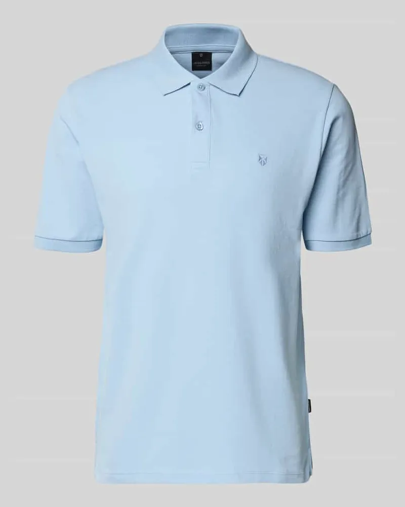 Jack & Jones Slim Fit Poloshirt mit Stitching Hellblau