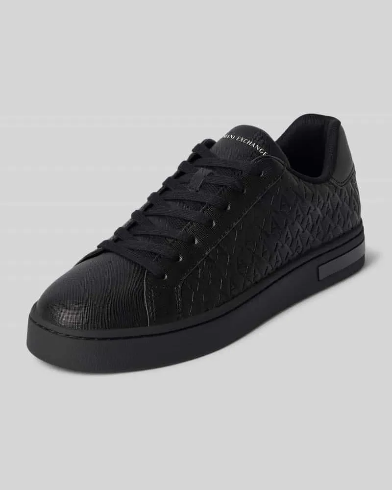Armani Exchange Sneaker mit Schnürung und Logo-Muster Black