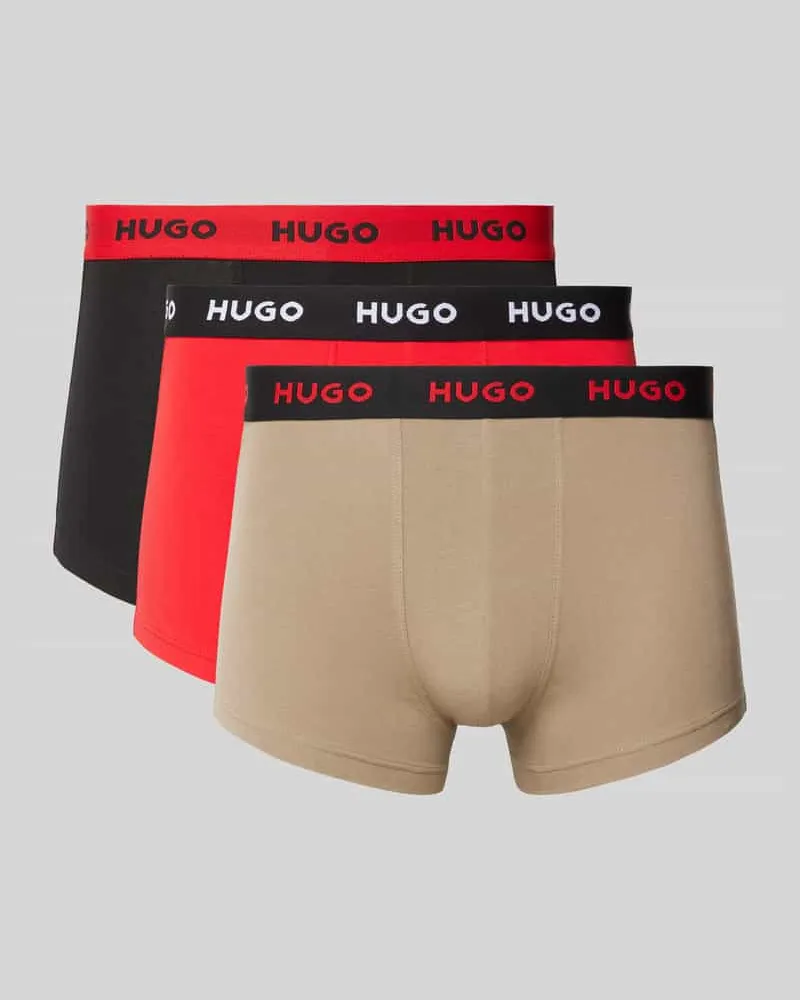 HUGO BOSS Trunks mit elastischem Label-Bund im 3er-Pack 