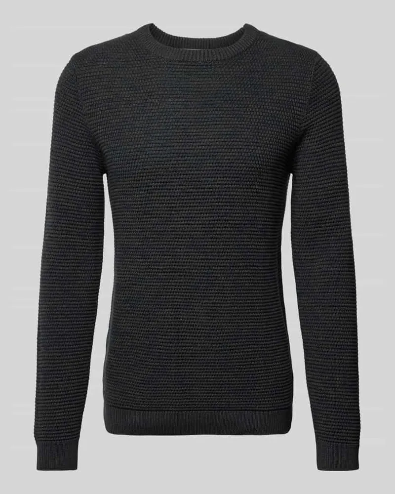 Selected Homme Strickpullover mit Rundhalsausschnitt Modell 'NEWVINCEBUBBL Marine