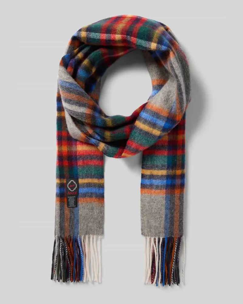 Ascot Schal mit Label-Detail Mittelgrau