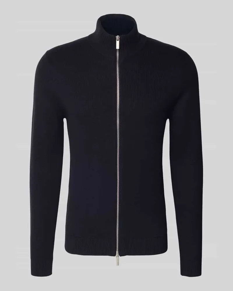 Selected Homme Regular Fit Strickjacke aus reiner Baumwolle Modell 'DANE Dunkelblau