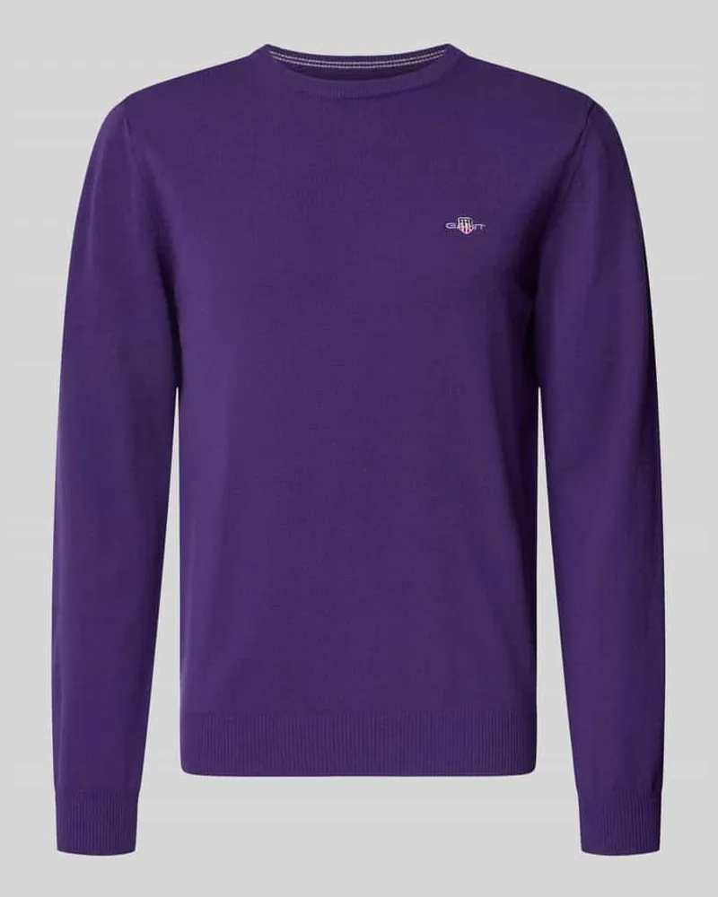 Gant Regular Fit Pullover aus reiner Wolle Violett