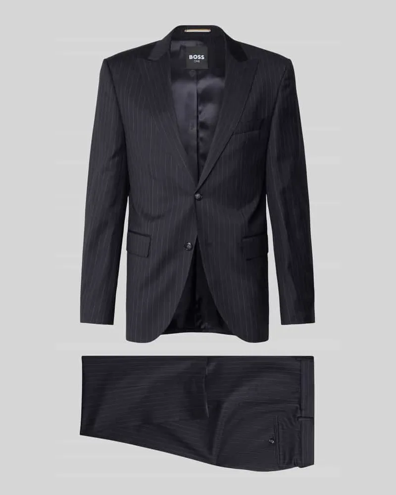 HUGO BOSS Regular Fit Anzug aus reiner Schurwolle Modell 'JECKSON Marine