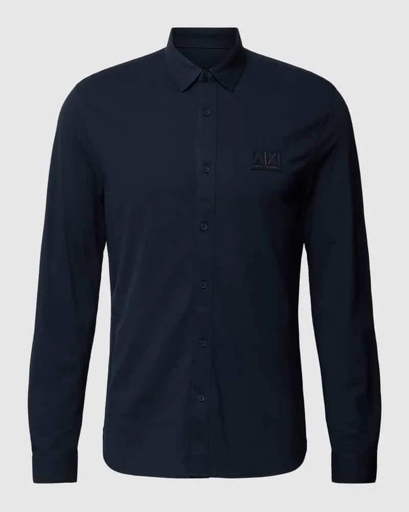 Armani Exchange Regular Fit Freizeithemd mit Label-Patch Modell 'Pique 