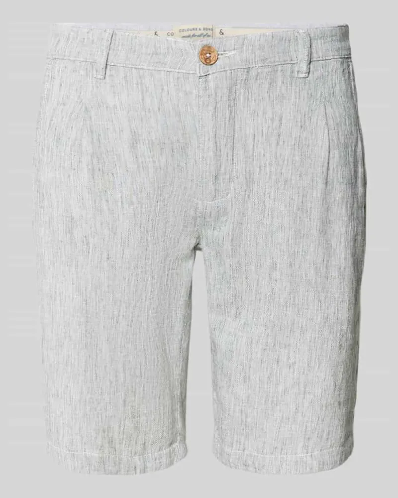 colours & sons Regular Fit Leinenshorts mit Gesäßtaschen Lind
