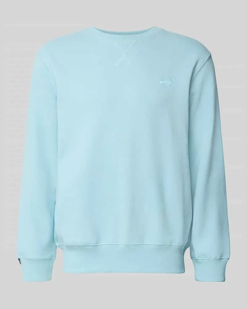 Superdry. Sweatshirt mit Rundhalsausschnitt und Label-Stitching Hellblau