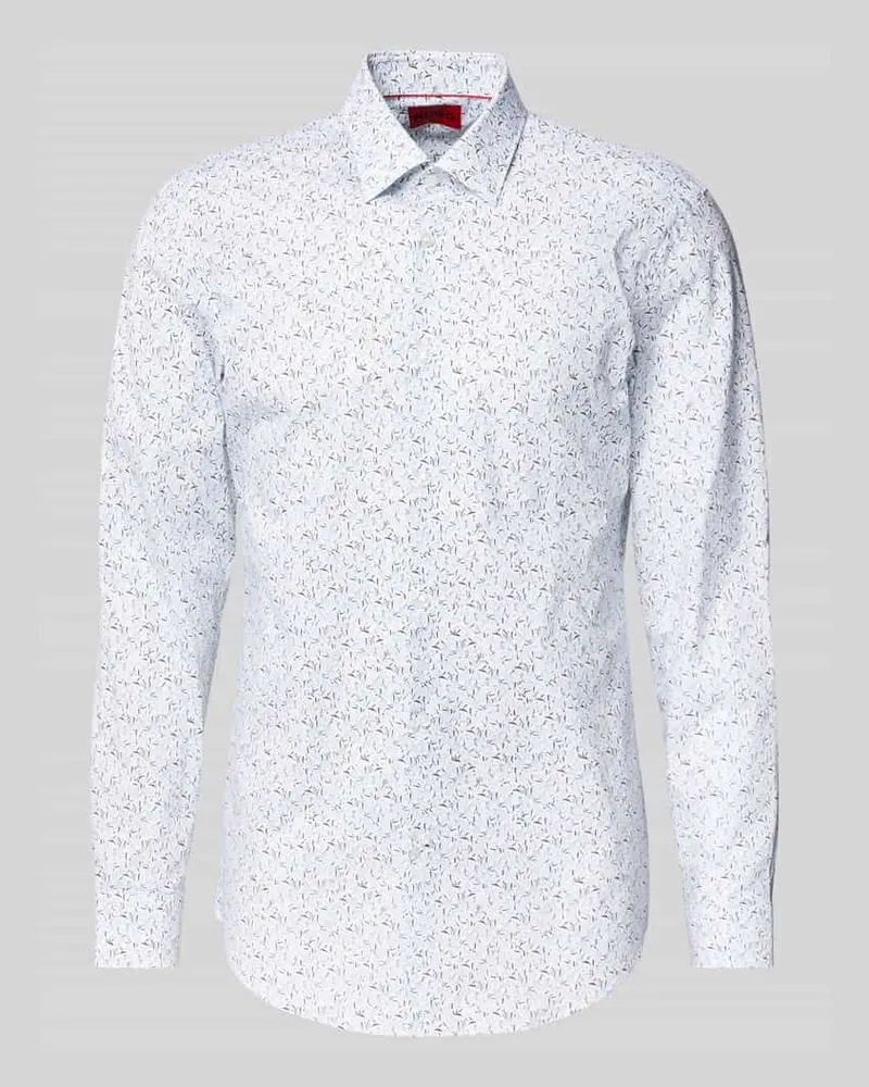 HUGO BOSS Slim Fit Freizeithemd aus reiner Baumwolle Modell 'KENNO Hellblau