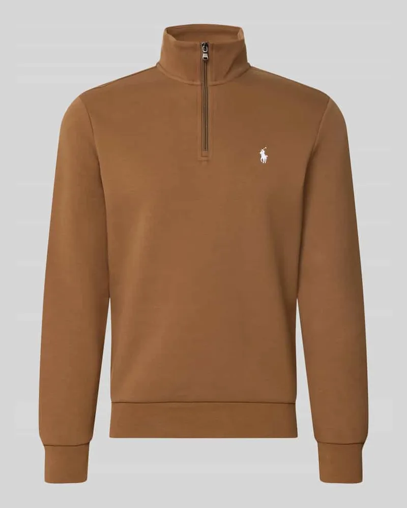 Ralph Lauren Relaxed Fit Troyer aus Baumwoll-Mix Mittelbraun