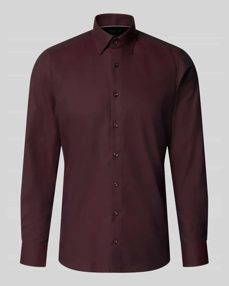 Olymp Slim Fit Businesshemd mit Kentkragen Bordeaux