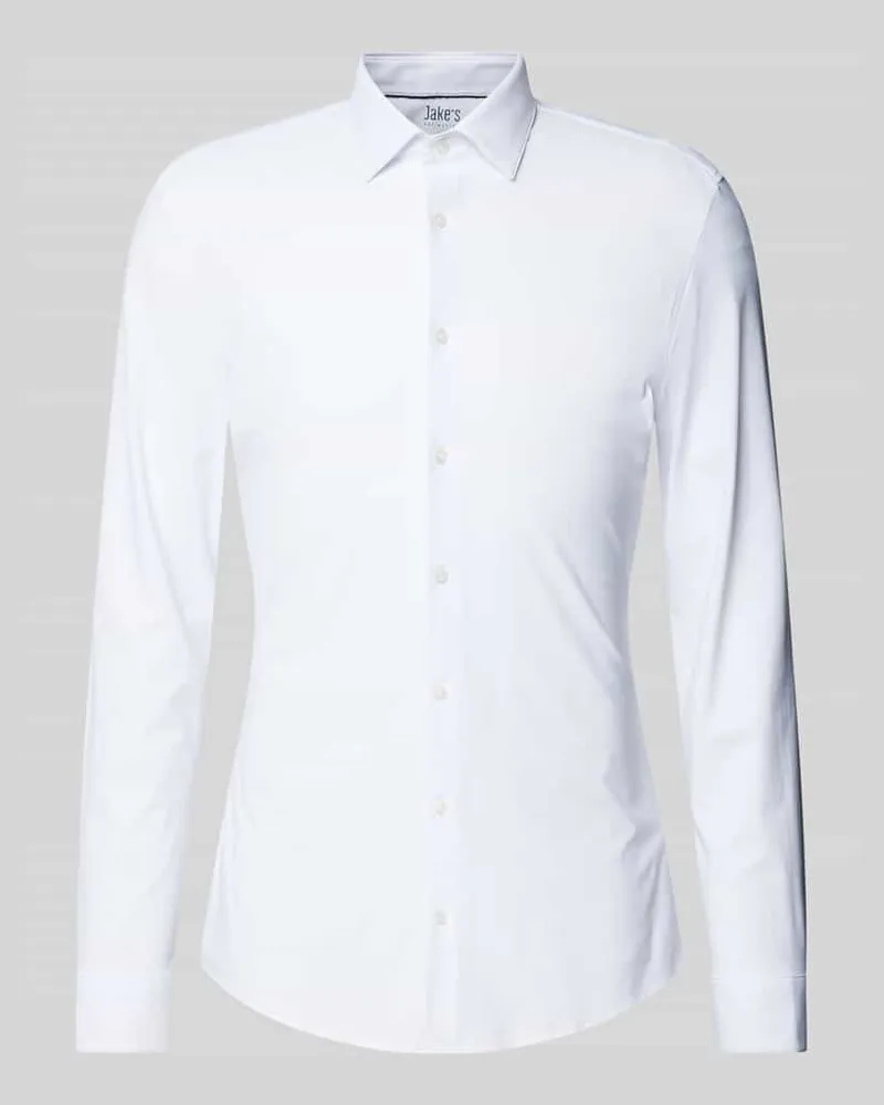 JAKE*S Super Slim Fit Business-Hemd mit Knopfleiste 
