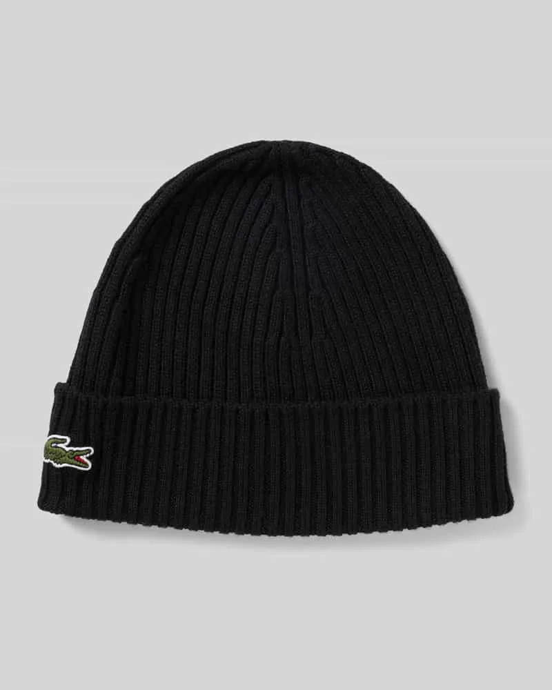 Lacoste Mütze aus reiner Wolle Black