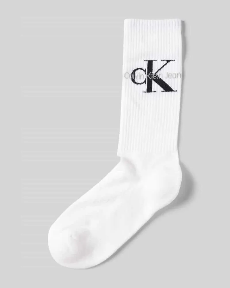 Calvin Klein Socken mit Label-Print Weiss