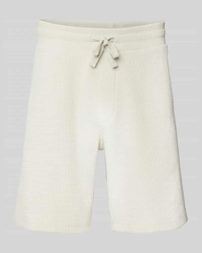 Calvin Klein Regular Fit Shorts mit Strukturmuster Offwhite