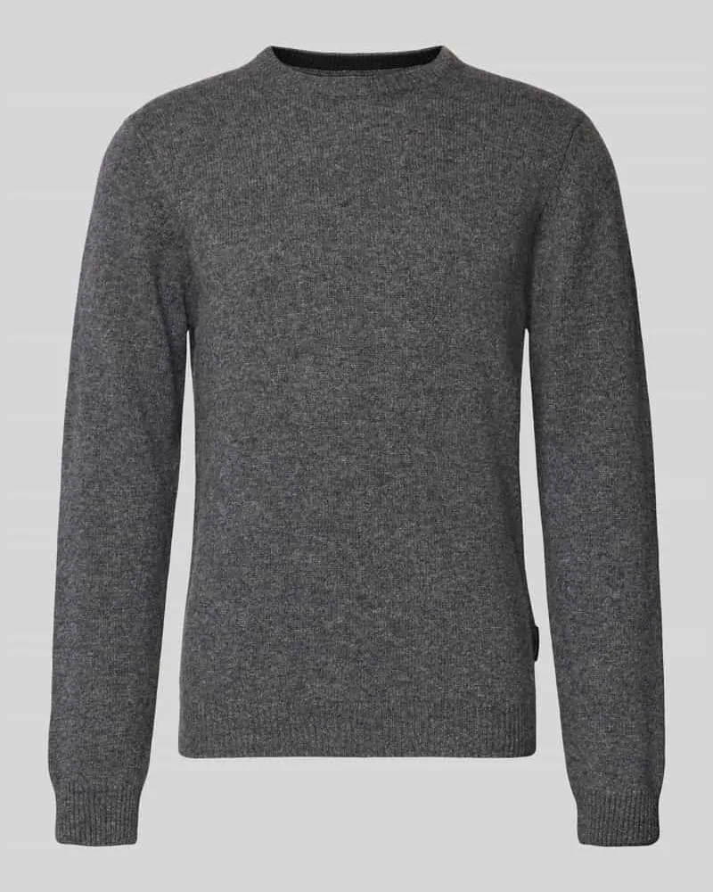 Casual Friday Strickpullover aus Woll-Mix Modell 'KARL Mittelgrau